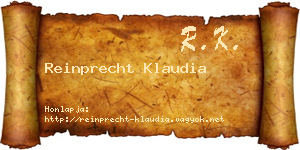 Reinprecht Klaudia névjegykártya
